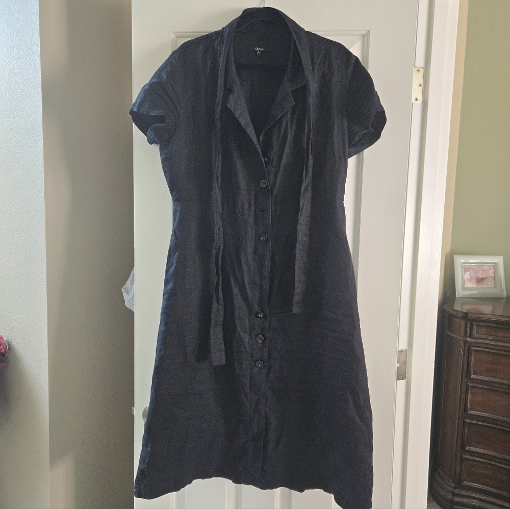 Quince Black Midi Dress